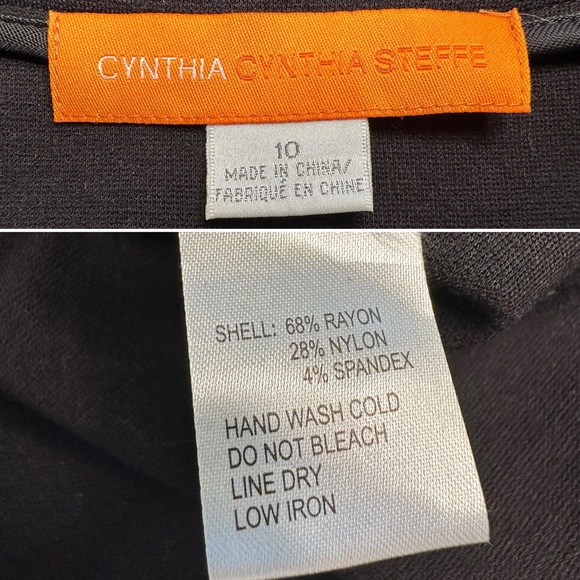 Cynthia Steffe Black Utility Mini Dress Y2K Cap Sleeve Mod Pockets Stretch 10 - Picture 6 of 13